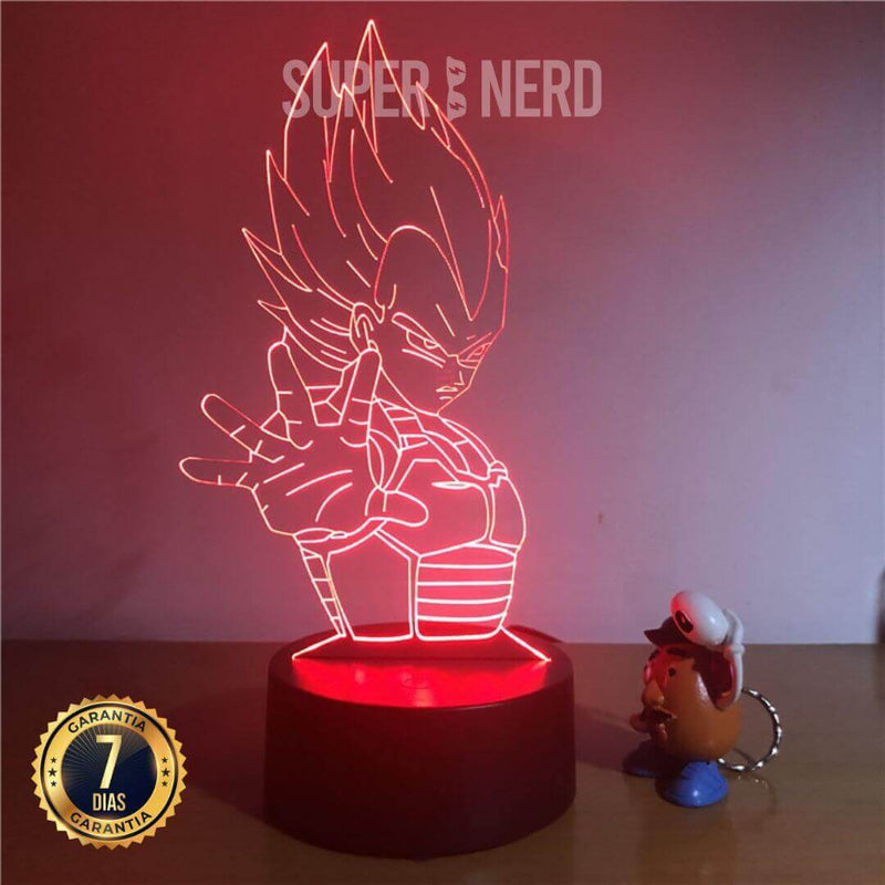 VEGETA 3D LAMPADA LED 7 CORES - DRAGON BALL Z