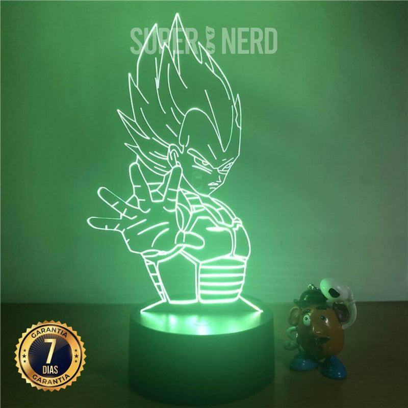 VEGETA 3D LAMPADA LED 7 CORES - DRAGON BALL Z