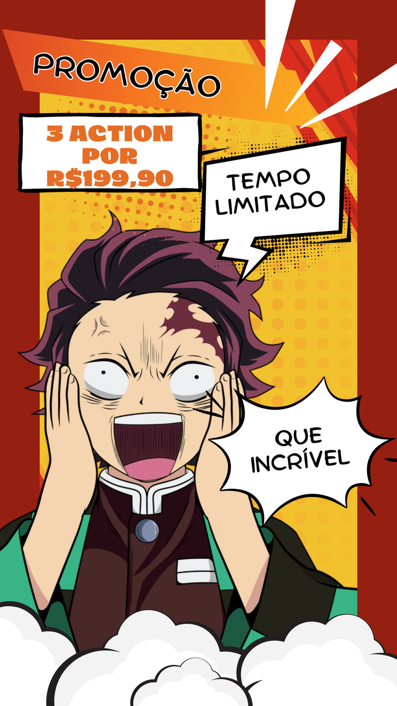 PROMOÇÃO 3 FIGURES DEMON SLAYER POR R$199,90