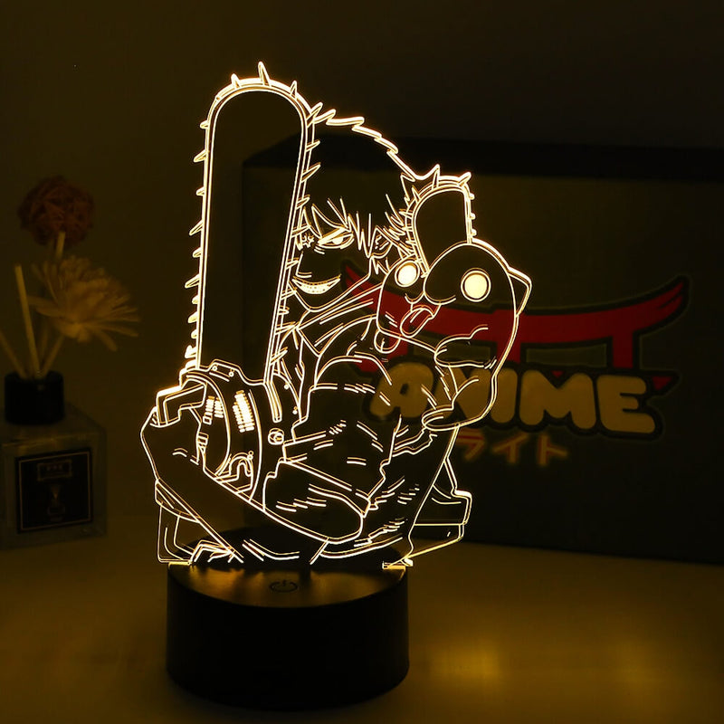 LUMINÁRIA 3D LED 7/16 CORES - CHAINSAW MAN